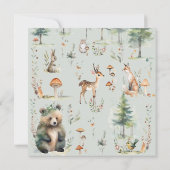 Bear Deer Eichhörnchenwald Niedliche Tiere Babydus Einladung (Rückseite)
