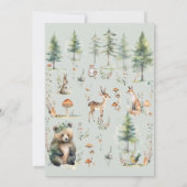 Bear Deer Forest Woodland Niedlicher Tiere Kinderd Einladung (Rückseite)