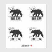 Bear Deer macht Bier Funny Animal Aufkleber (Blatt)
