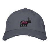 Bear Deer oder Bier bestickt Bestickte Kappe (Vorderseite)