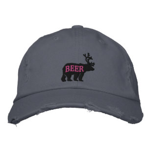 Bear Deer oder Bier bestickt Bestickte Kappe