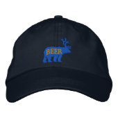 Bear Deer oder Bier bestickt Bestickte Kappe (Vorderseite)