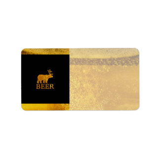 Bear Deer or Beer Silhouette Graphic Adressaufkleber