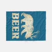 Bear Deer Vintage Beer Fleecedecke (Vorderseite (Horizontal))