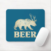 Bear Deer Vintage Beer Mousepad (Mit Mouse)