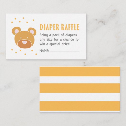 Bear Diaper Raffelschein Begleitkarte (Vorne/Hinten)