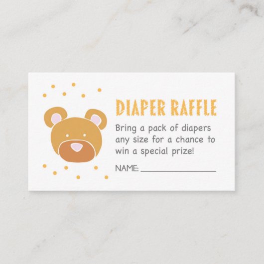 Bear Diaper Raffelschein Begleitkarte (Vorderseite)