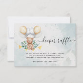 Bear Diaper Raffle Baby Showcard abwarten Dankeskarte (Vorderseite)