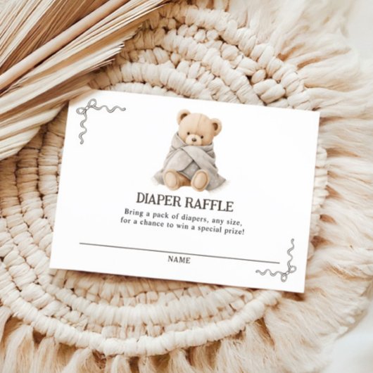 Bear Diaper Raffle Card Begleitkarte