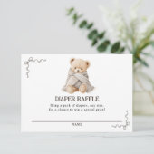 Bear Diaper Raffle Card Begleitkarte (Stehend Vorderseite)
