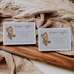 Bear Diaper Raffle Grey Enclosure Card Begleitkarte