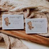 Bear Diaper Raffle Grey Enclosure Card Begleitkarte