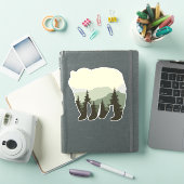 Bear dich mit Wald und Bergaufkleber. Aufkleber (iPad Hülle)