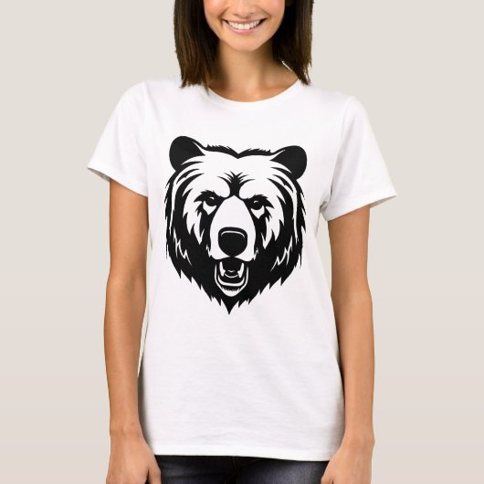 Bear Drawing T-Shirt – Artistic Wildlife Graphic T (Vorderseite)