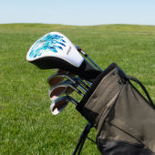 Bear Dreamcatcher Aquamarin Ice Blue Floral Golf Headcover (In SItu)