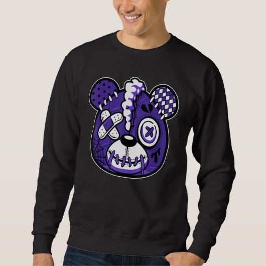 Bear Dripping  Loves Retro Matching 5s Matching Sweatshirt (Vorderseite)