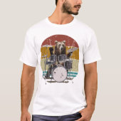 Bear Drummer Playing Drums Men T - Shirt (Vorderseite)