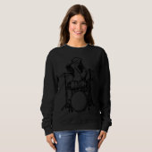 Bear Drumming Drummers Percussionists Musician Sweatshirt (Vorne ganz)