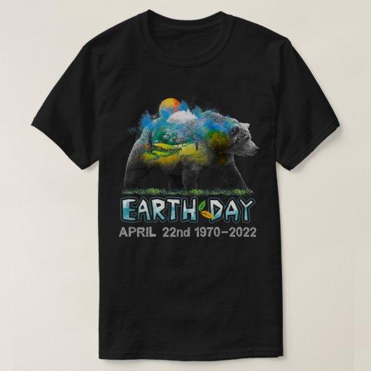 Bear Earth Day 22. April 1970 2022 Nature Protect T-Shirt (Design vorne)