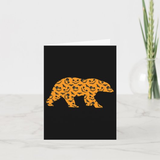 Bear Easy Halloween Outfit Mammal Animal Lazy Kost Karte (Vorderseite)