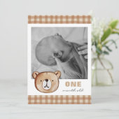 Bear Editable Monthly Foto Banner Card Einladung (Stehend Vorderseite)