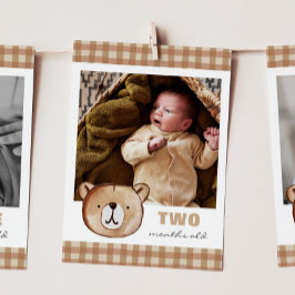 Bear Editable Monthly Foto Banner Card Einladung