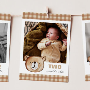 Bear Editable Monthly Foto Banner Card Einladung