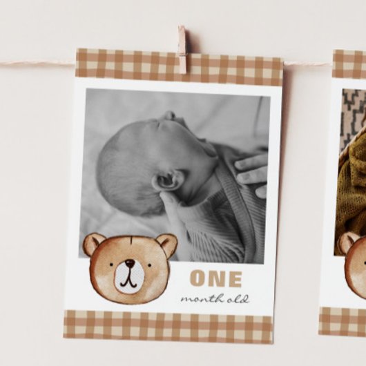 Bear Editable Monthly Foto Banner Card Einladung