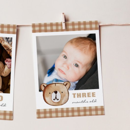 Bear Editable Monthly Foto Banner Card Einladung