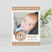 Bear Editable Monthly Foto Banner Card Einladung (Stehend Vorderseite)