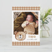 Bear Editable Monthly Foto Banner Card Einladung (Stehend Vorderseite)