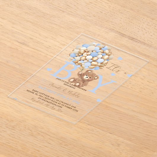 Bear Es ist eine Baby-Dusche Acryleinladungen (Ablage )