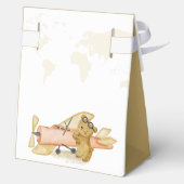 Bear Explorer World Map Airplane Boy Baby Shower  Geschenkschachtel (Rückseite)
