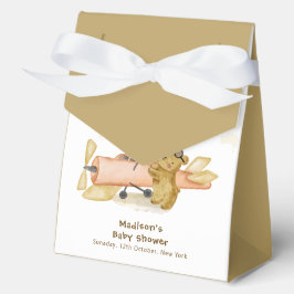 Bear Explorer World Map Airplane Boy Baby Shower  Geschenkschachtel