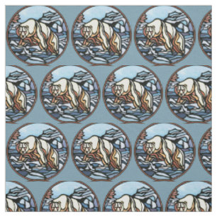 Bear Fabric Native Polar Bear Art Muster Stoff