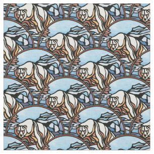 Bear Fabric Native Polar Bear Art Muster Stoff