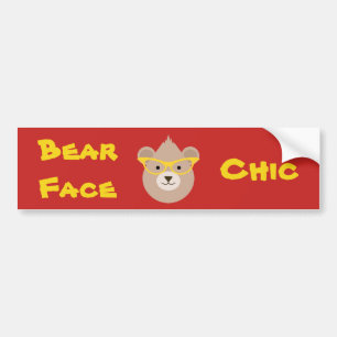 Bear Face Chic Autoaufkleber