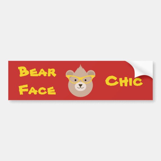 Bear Face Chic Autoaufkleber (Vorne)