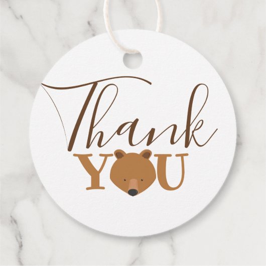 Bear Face Vielen Dank Geschenkanhänger (Rückseite)