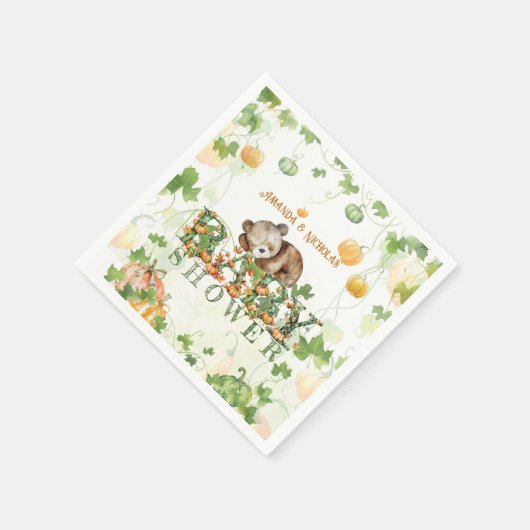 Bear Fall Baby Dusche Serviette (Ecke)