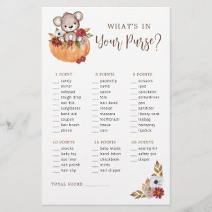 Bear Fall Pumpkin Purse Baby Duschspiel