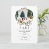 Bear Family Baby It's Cold Outside Baby Shower Einladung (Stehend Vorderseite)