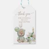 Bear Favor Wait Green Boho Bear Geschenkanhänger (Vorderseite)