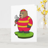 Bear Firefighter AX Karte (Gelbe Blume)