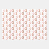 Bear First Birthday Wrapping Paper Sheets Geschenkpapier Set (Vorderseite 3)