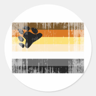 BEAR FLAG DISTRESSEED RUNDER AUFKLEBER