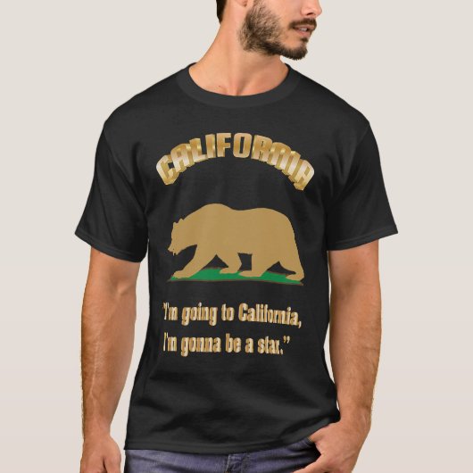 Bear Flag of California Grizzly bear California re T-Shirt (Vorderseite)