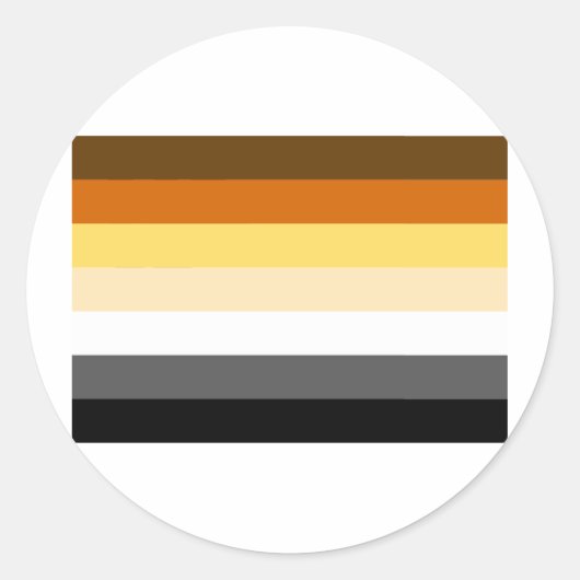 BEAR FLAG STRIPES RUNDER AUFKLEBER (Vorderseite)