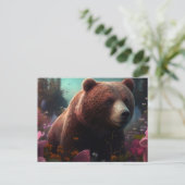 Bear-Fleur-Postkarten Postkarte (Stehend Vorderseite)