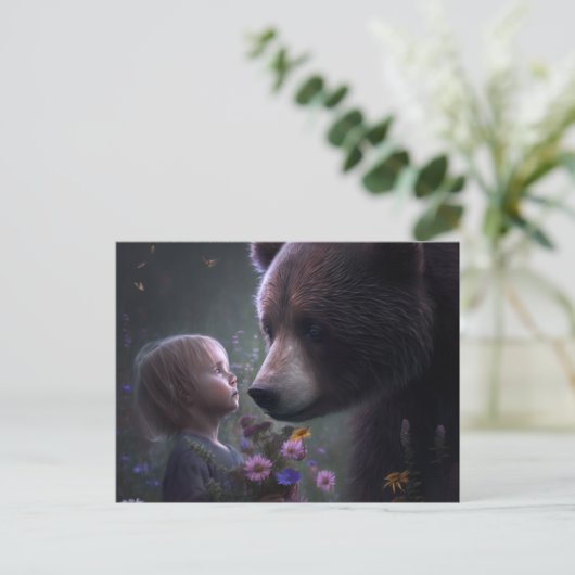 Bear-Fleur-Postkarten Postkarte (Stehend Vorderseite)